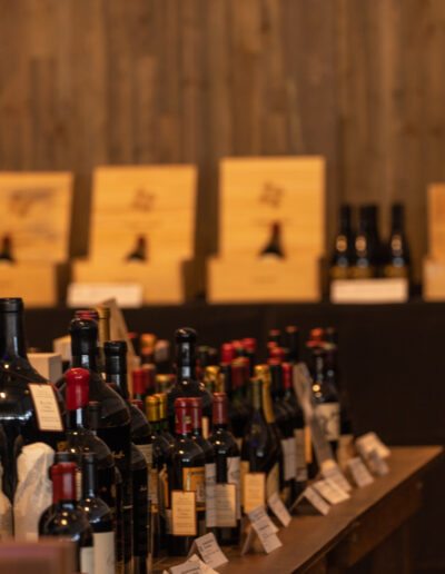 Wine bottles on the table